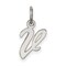 Sterling Silver Small Script Initial Letter V Charm Jewerly 16mm x 8mm